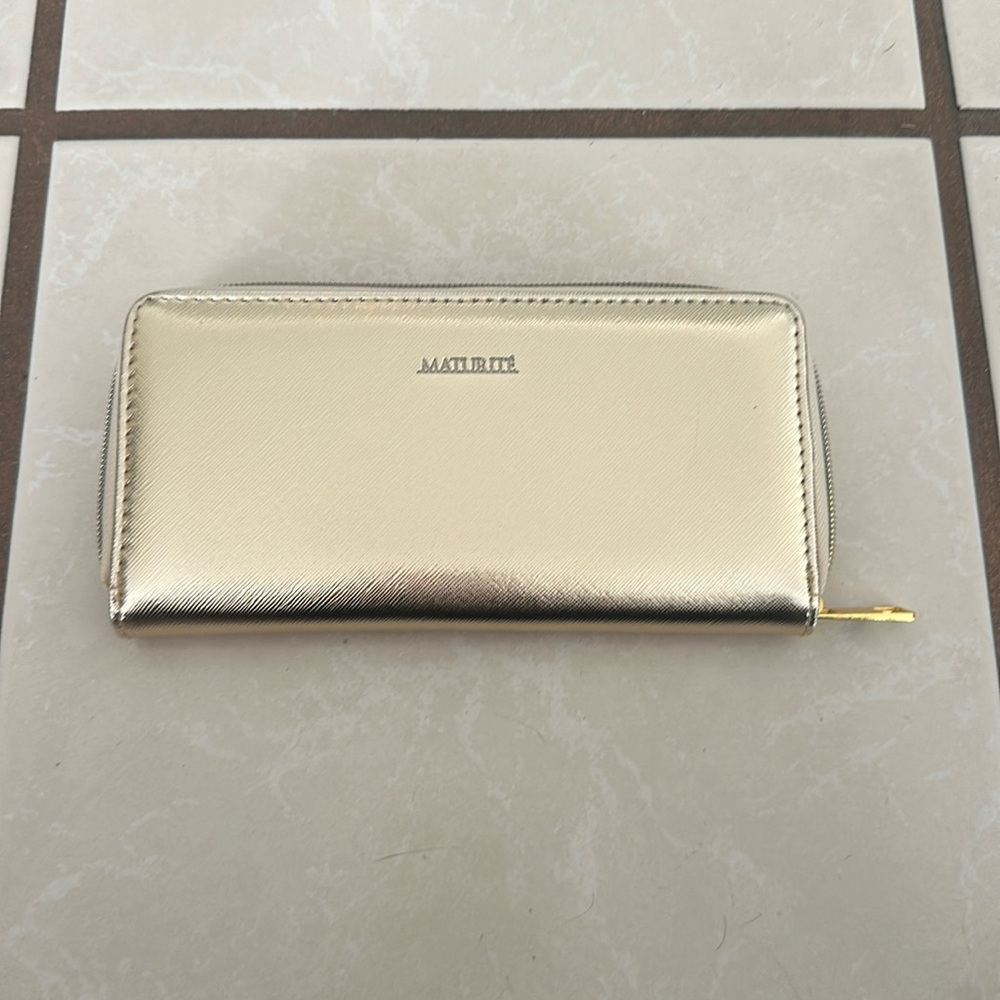 Gold pleather wallet